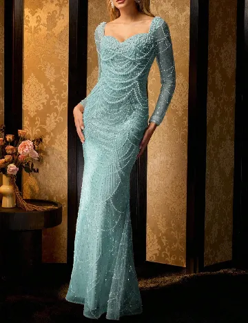 Rochie lunga MOTF, turcoaz