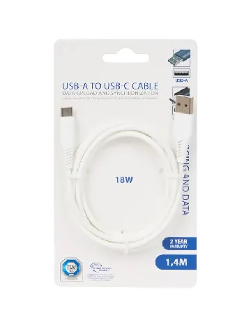 Cablu de încărcare și de date USB-A la USB-C, alb