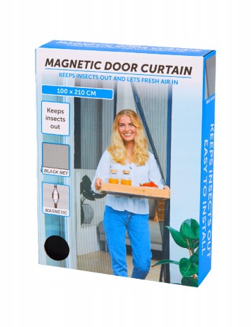 Perdea magnetica anti-insecte pentru usa Dayes, alb
