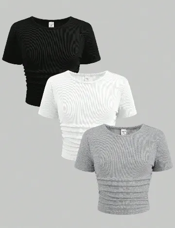 Set topuri 3 bucati Shein Kids, mix culori