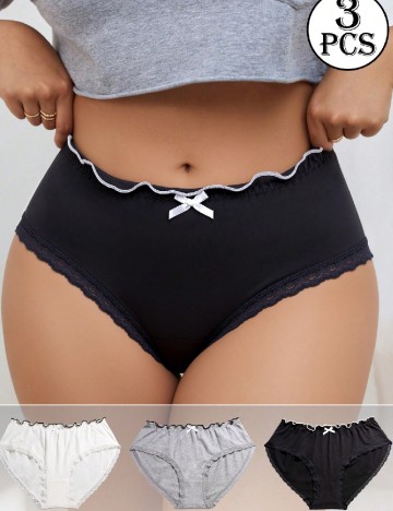 Set chiloti 3 bucati SHEIN CURVE, mix culori