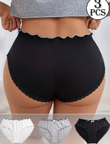 Set chiloti 3 bucati SHEIN CURVE, mix culori