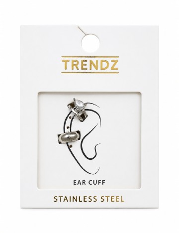 Cercei individuali, 2 bucati Trendz, argintiu