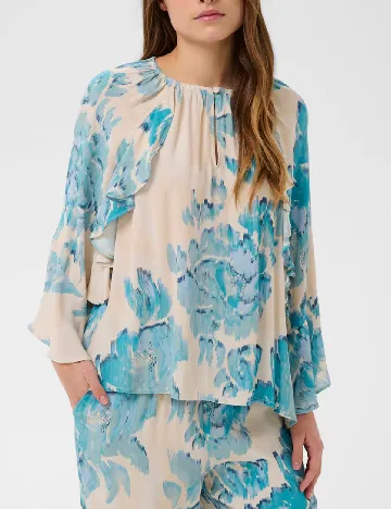 Bluza Saint Tropez, crem/albastru