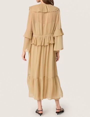 Rochie medie Soaked In Luxury, maro deschis