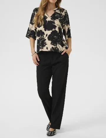 Bluza Culture, crem/negru