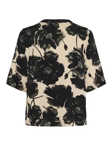 Bluza Culture, crem/negru