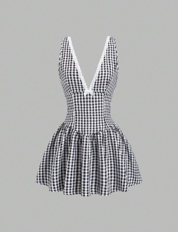Rochie scurta SHEIN, alb/negru
