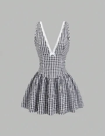 Rochie scurta SHEIN, alb/negru