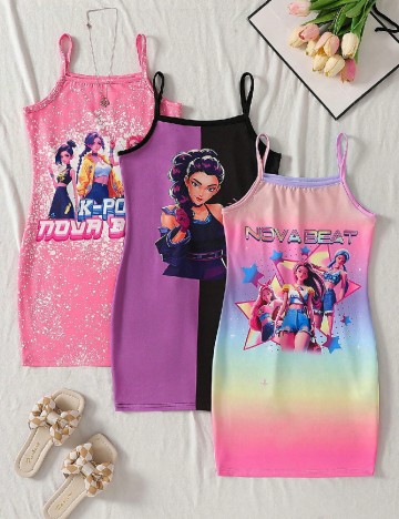 Set Rochii 3 bucati Shein Kids, mix culori