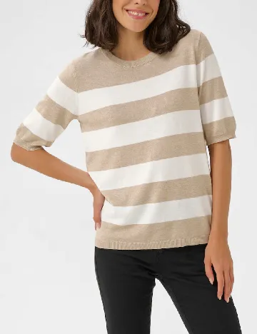 Bluza Kaffe, bej/alb