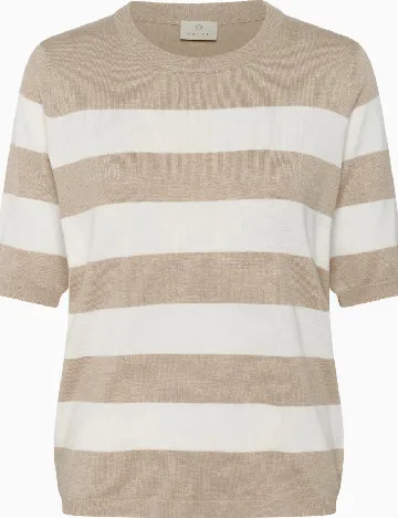 Bluza Kaffe, bej/alb