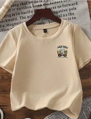 Tricou Shein Kids, crem