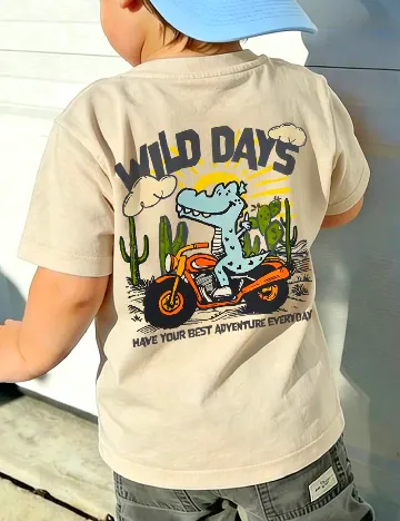 Tricou Shein Kids, crem