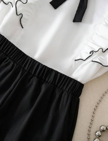 Compleu Shein Kids, negru/alb