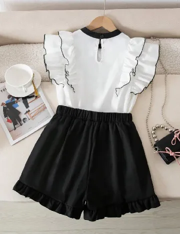 Compleu Shein Kids, negru/alb