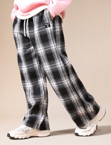 Pantaloni SUMWON, alb/negru