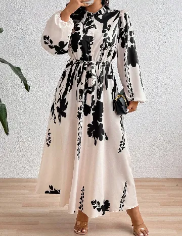 Rochie medie SHEIN CURVE, crem/negru