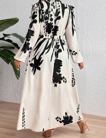 Rochie medie SHEIN CURVE, crem/negru