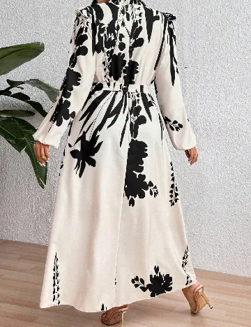 Rochie medie SHEIN CURVE, crem/negru
