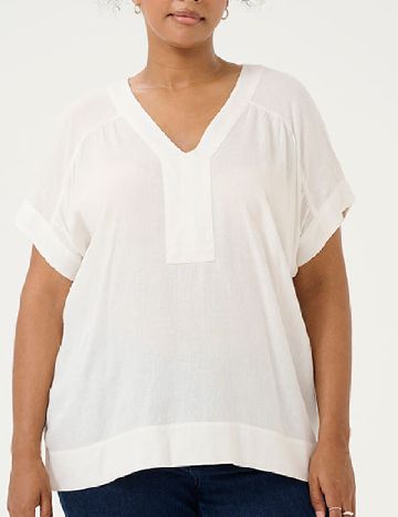 Bluza Kaffe Curve, alb