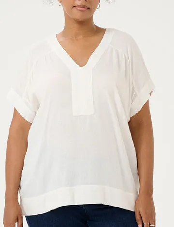 Bluza Kaffe Curve, alb