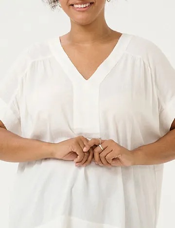 Bluza Kaffe Curve, alb