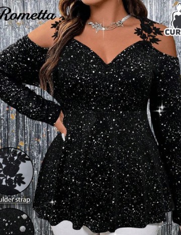 Bluza SHEIN CURVE, negru