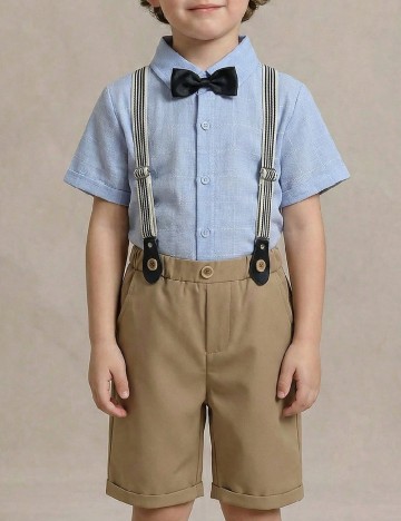 Compleu Shein Kids, maro/albastru