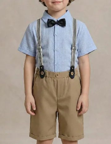 Compleu Shein Kids, maro/albastru