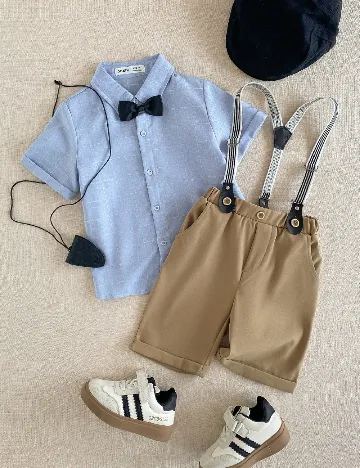 Compleu Shein Kids, maro/albastru