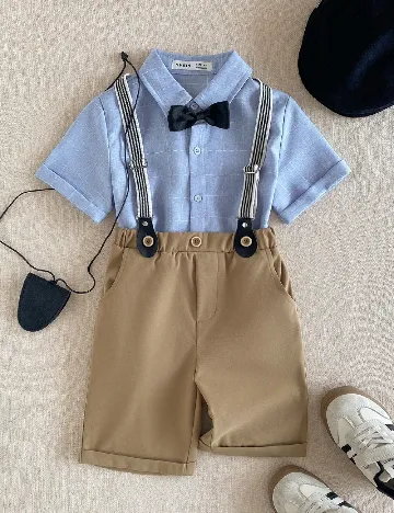 Compleu Shein Kids, maro/albastru