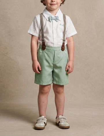 Compleu Shein Kids, alb/verde
