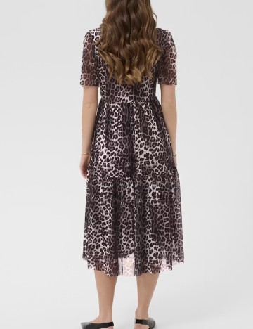 Rochie medie Cream, animal print