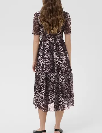 Rochie medie Cream, animal print