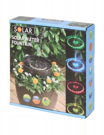 Fântână plutitoare solară, Ø 16 x 5,2 cm SOLAR, negru