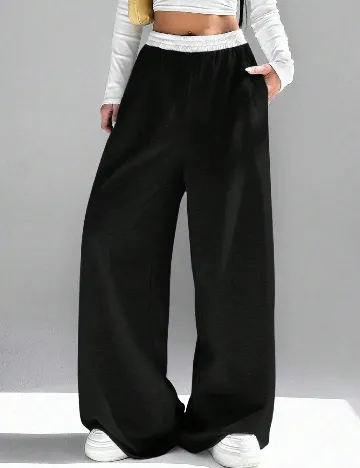 Pantaloni Shein Kids, negru