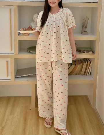 Pijama Dazy Plus Size, crem