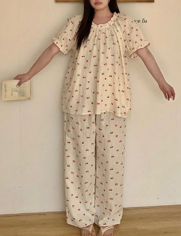 Pijama Dazy Plus Size, crem