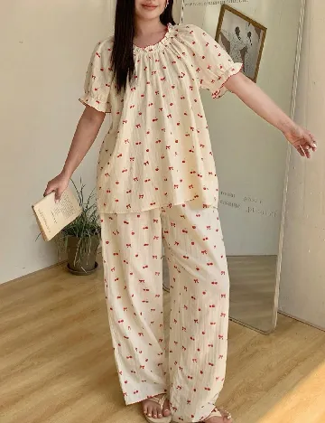 Pijama Dazy Plus Size, crem