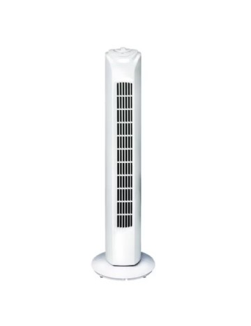 Ventilator turn cu baza rotativa, 3 viteze, 81 cm Kinzo, alb