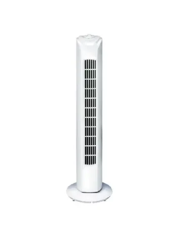Ventilator turn cu baza rotativa, 3 viteze, 81 cm Kinzo, alb