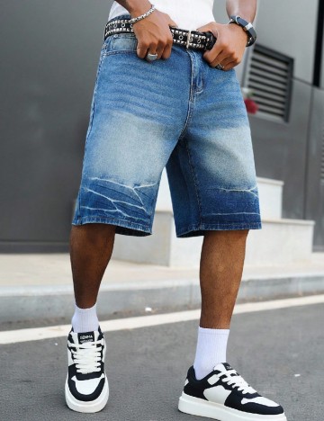 Pantaloni scurti SHEIN, albastru