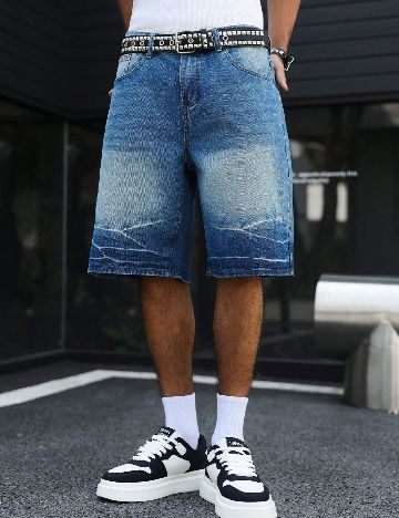 Pantaloni scurti SHEIN, albastru