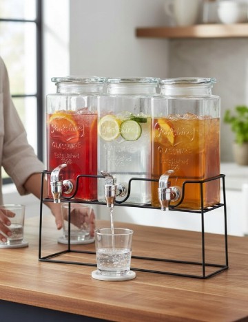 Set dozatoare de limonadă 3 x 1,5 l Absolu Chic, transparent