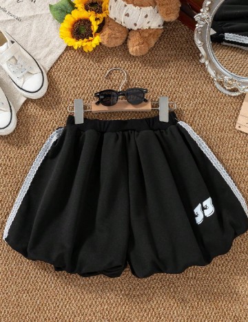 Pantaloni scurti Shein Kids, negru
