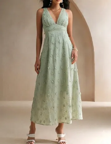 Rochie lunga Anewsta, verde