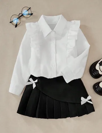 Compleu Shein Kids, alb/negru