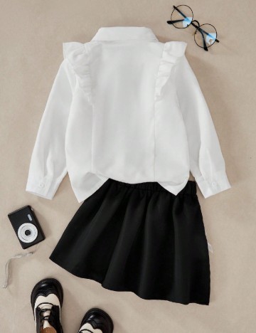 Compleu Shein Kids, alb/negru