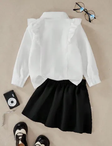 Compleu Shein Kids, alb/negru